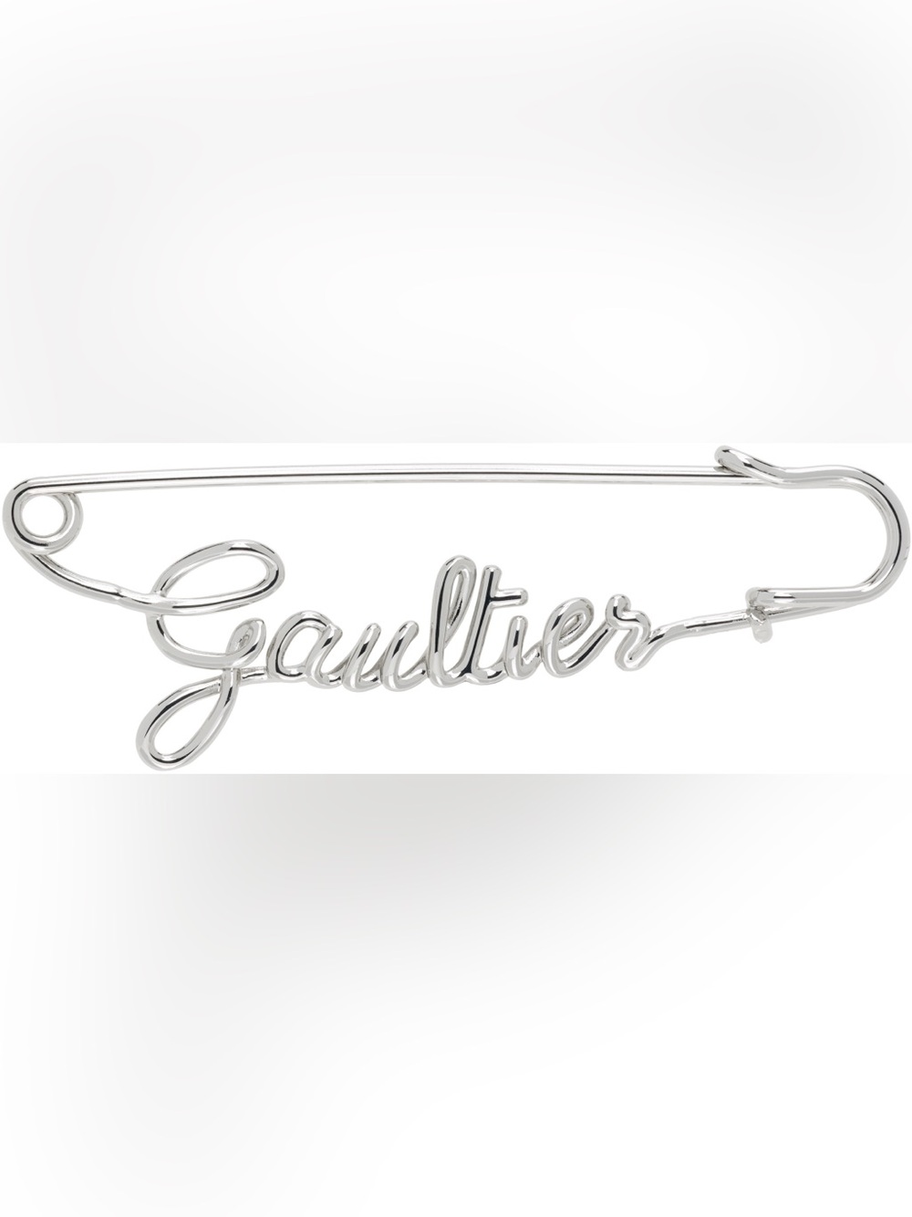 Silver-Tone 'Gaultier' Script Pin Accessory